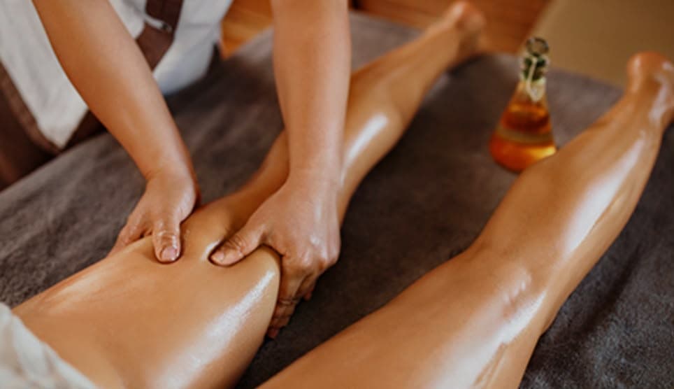 Relaxing spa massage room